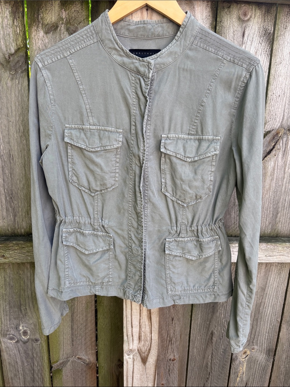 Sanctuary Women's Light Olive Drawstring Utility Jacket